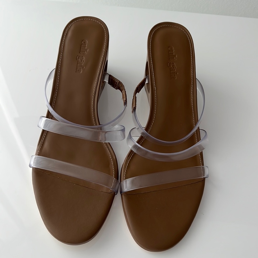 Cult Gaia Merced PVC Wedge Sandals Size 8 1/2 Made in Brazil